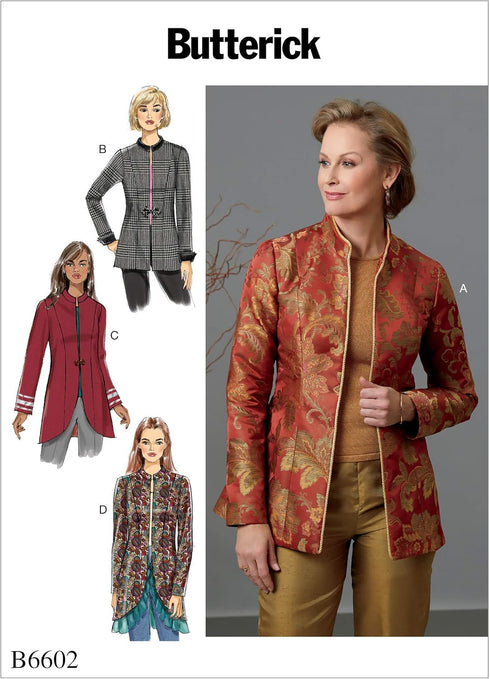 Butterick Patterns Women's Open and Button Closure Jacket Sewing Patterns, 14-16-18-20-22, White...