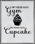 Posterizer 1 pcs-Kitchen Print-Funny Quotes-my heart says cupcake-Kitchen & Bar Art-Comedy Art-Art Poster Print for Home, Office, Store, Bar- unfr...