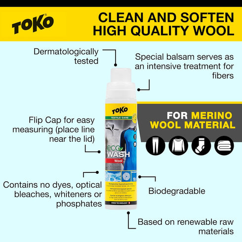 TOKO ECO Wool Wash 250ml - Detergent Wool and Merino Clothing...
