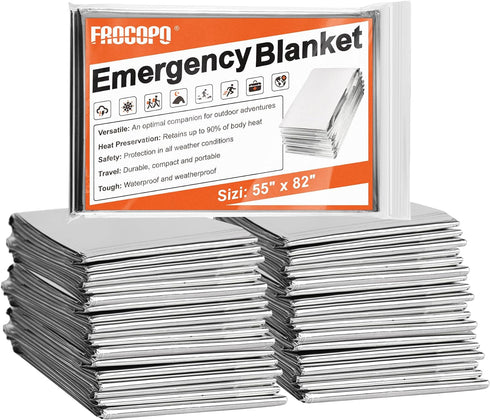 6 Pack Emergency Mylar Blanket, Emergency Blanket Space Blanket Survival Rescue Insulating Reflective foil kit Outdoors Hiking Camping Blanket Per...