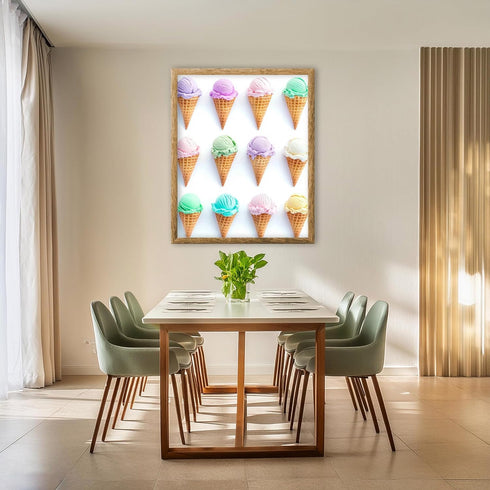 Posterizer 1 pcs-colorful pastel ice cream cones minimal poster 1-Kitchen & Bar Art-Gift for Men Women Teens- Art for Cafe, Restaurant, Coffee Bar...