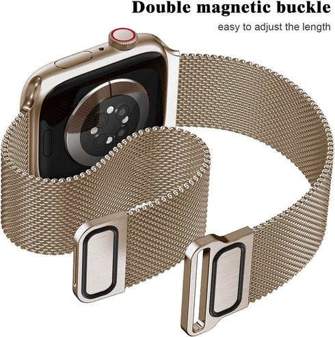 Geoumy Metal Magnetic Bands Compatible for Apple Watch 38mm with Case, Stainless Steel Milanese Mesh Loop Replacement Strap Compatible with iWatch...