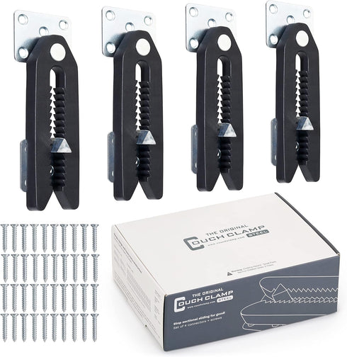 Steel Non-Slip Sectional Connectors for Sliding Sofas, Adjustable Clips to Keep Sectional Couch Together, Prevent Floor Scratches and Keep Section...