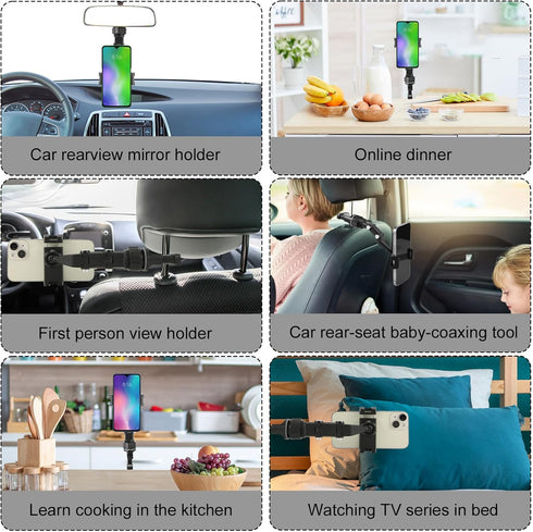 360 Degree Rotatable for Your Car Phone Holder Mount, Rotatogrip SmartPhone Holder Multifunctional Rear Rotato Grip Phone Holder Rearview Mirror P...