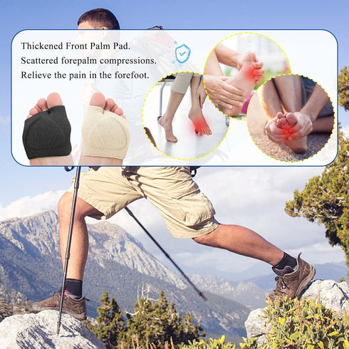 2Pairs Metatarsal Pads for Women Men Gel Sleeves Forefoot Cushion Pads Fabric Metatarsal Sleeve Pads with Gel Pads Ball of Soft Forefoot Cushions ...