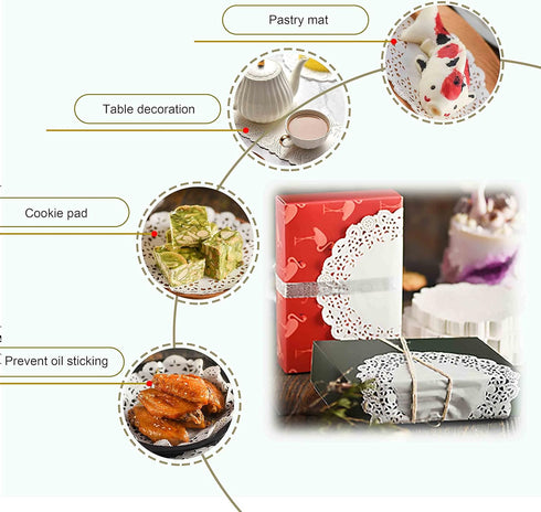 10 inch Round Paper Doilies/Lace Paper Placemats/Disposable Greaseproof Doilies,White,Pack of 100...