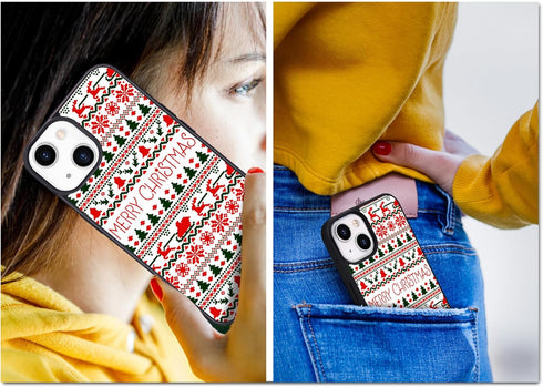Christmas Phone Case for iPhone 13 Christmas Case Cover TPU Bumper Hard Back Shockproof Phone Case Girly Protective Phone Cover with Design...
