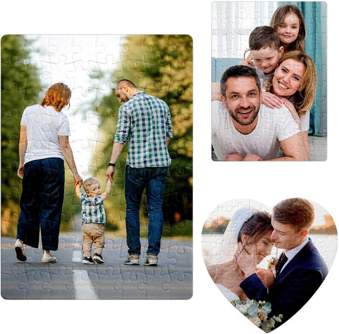 6 Sets Sublimation Puzzle Blanks in Rectangle Heart, Blank Sublimation A5 Jigsaw Puzzle for Kids, Sublimation Blanks Products for Heat Press DIY C...