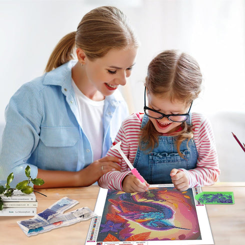 SENQAO Hummingbird Diamond Painting Kits for Adults, Flowers Full Drill Diamond Dots Paintings for Beginners, Round 5D Paint with Diamonds Picture...