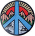 Peace Sign Mountain and River Vitage Explore Outdoor Patch Embroidered Applique Iron On Sew On Emblem...