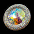 Glitter Wide Pave Round Stone Shaped Brooch Rhinestone Pin...