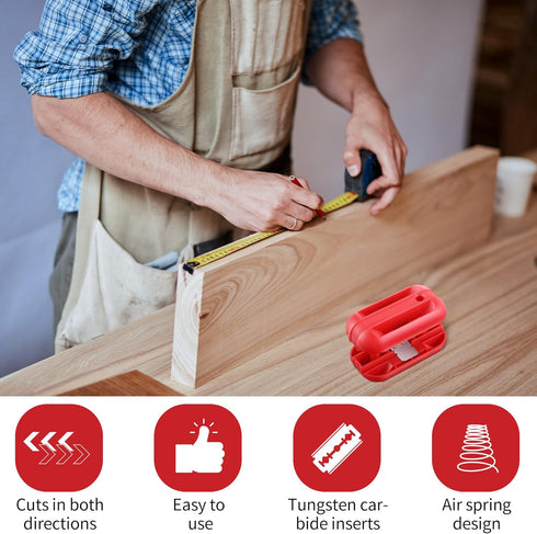 Edge Banding Trimmer, Hand Planer Edge Quad Trimmer with Tungsten Carbide Blades, Laminate Veneer Edge Trimmer, PVC Plywood Melamine Wood Manual E...