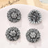 4 Pcs Sliver Rhinestone Buttons Crystal Embellishments for Clothing Jewelry Making DIY Decoration Bottons for Sewing Crafts Wedding Bridal(Button-...