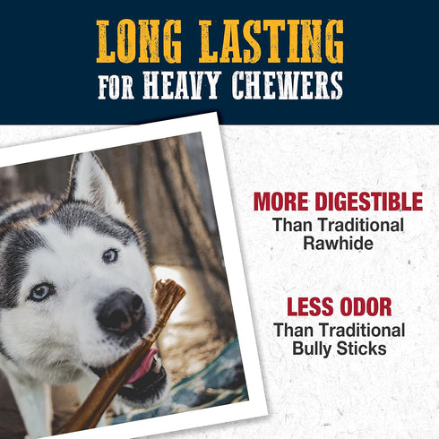 Cadet Bully Hide Sticks for Large Dogs – All-Natural Beef Pizzle, High Protein, Low Fat, Long-Lasting, Grain & Rawhide-Free Dog Chews for Aggressi...
