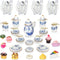 41 Pieces 1:12 Scale Miniatures Dollhouse Kitchen Accessories 15 Porcelain Tea Cup 16 Mini Doll Plate Knife Fork Spoon 10 Miniature Decor Dessert ...
