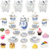 41 Pieces 1:12 Scale Miniatures Dollhouse Kitchen Accessories 15 Porcelain Tea Cup 16 Mini Doll Plate Knife Fork Spoon 10 Miniature Decor Dessert ...
