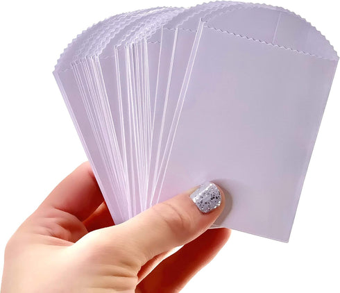50 Mini White Paper Bags - 4" x 2.5" DIY Craft Supplies Cutlery Bag Party Favor...
