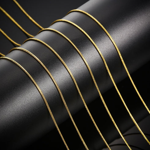 TecUnite 24 Pack Gold Snake Chain Necklace Chains with Lobster Clasps Gifts DIY for Jewelry Making, 1.2 mm...