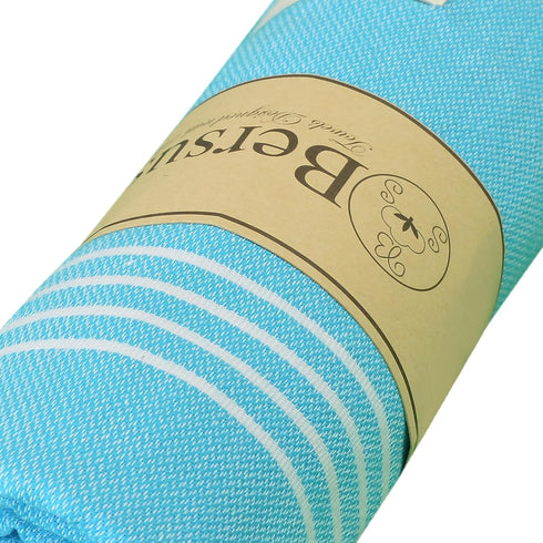 Bersuse Towels Anatolia XL Beach Blanket Throw Blanket Turkish Towel 100% Cotton Extra-Large Quick-Dry Lightweight Premium Peshtemal Towel - 61x82...