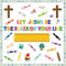 Back to School Religious Bulletin Board - 107Pcs Let Jesus Be The Ruler of Your Life Christian Bulletin Board Classroom Decoration Crayon Cutouts ...