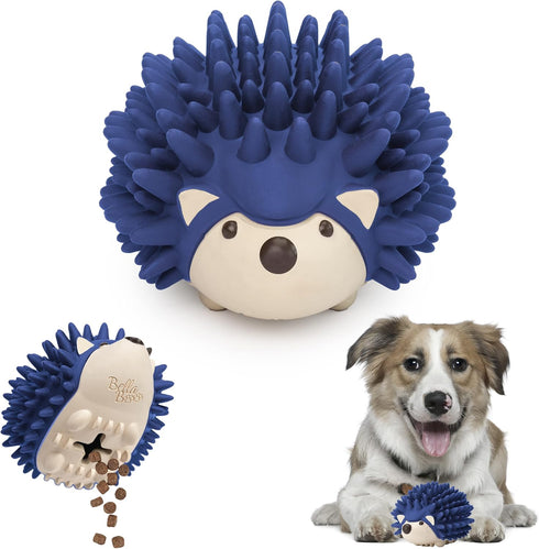 Bella Boo Pets Interactive Dog Toy for Strong Chewers - Freddy The Hedgehog Blue All-in-One Treat Ball + Food Dispensing Slow Feeder Dog IQ Puzzle...