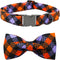 Halloween Dog Collar, Pet Collar Dog Bow Plaid Dog Collar Girl Boy Holiday Pet Dog Collar Gift Bow Dog Collar Cute Soft Puppy Collar for Large Dog...