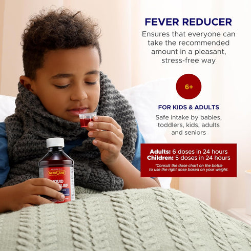 GeriCare Acetaminophen 160 mg Cherry Flavored Liquid, 16 Oz (Pack of 2)...