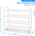 Simple Trending 4-Tier Stackable Shoe Rack, Expandable & Adjustable Shoe Organizer Storage Shelf, Wire Grid, White...
