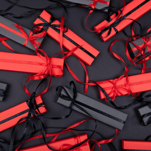 Maclemon 1/4 inch Wide 100 Yards Double Face Black Satin Ribbon Black Fabric Ribbon for Gift Wrapping Very Suitable for Weddings Decoration Bouque...