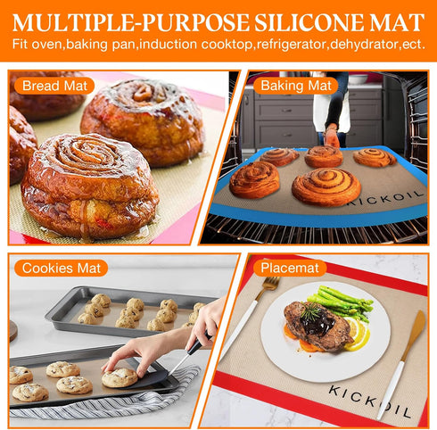 Silicone Baking Mat Non Stick Baking Sheet Cooking Baking Essentials Gadgets,Kitchen Accessories Like Reusable Parchment Paper Oven Half Sheet Sil...