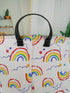 19.7 Inches Large Laundry Basket Waterproof Round Cotton Linen Collapsible Storage bin with Handles for Hamper Kids Room,Toy Storage (Rainbow)...