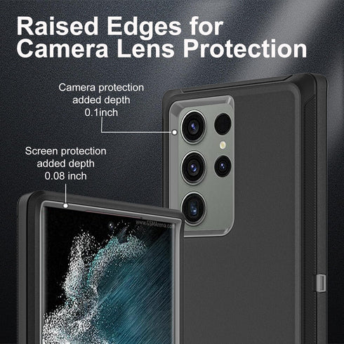 for Samsung Galaxy S22 Ultra Case, Military Grade Shockproof/Drop Proof/Dust Proof Case with 2Pcs Self Healing Flexible TPU Screen Protector & Cam...
