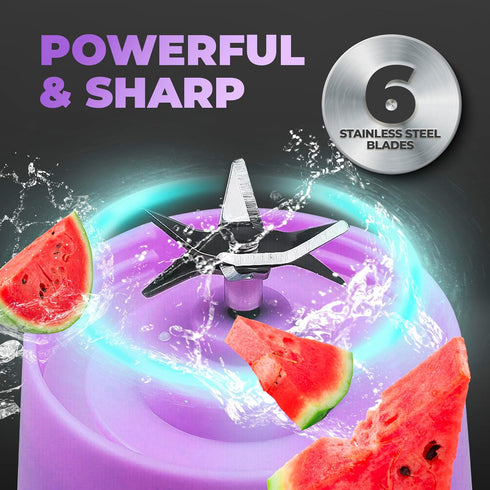 Portable Blender - Compact and USB Rechargeable Personal Travel Blenders for Smoothies, Shakes and Ice - Mini Fruit Juice Mixing Shaker Bottle - 3...