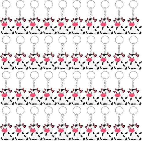 40 Pack Cow Keychains Party Decoration for Guests, Animal Themed Party, Cow Party,Farm Animal Themed Baby Shower, School Party, Kids Birthday...
