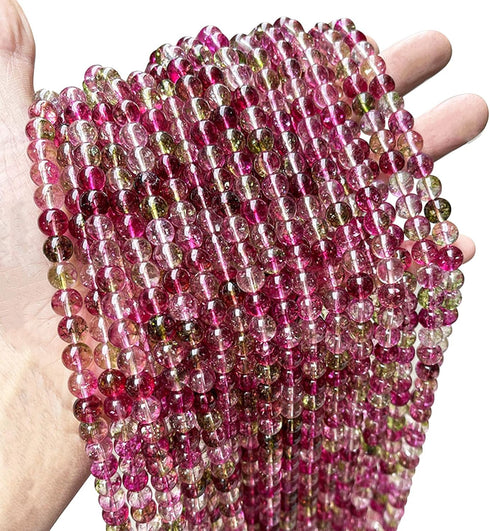 60Pcs 6mm Natural Crystal Beads, Crystal Bulk Loose Beads Crafting Supplies Kits, Crystal Quartz Gemstones Beads for DIY Bracelet Necklace Earring...