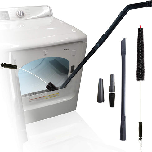 Dryer Vent Cleaner Kit Vacuum Attachment and Dryer Vent Brush. This Dryer Lint Brush Vent Trap Cleaner Tool Can Reduce Your Risk of A House Fire! ...