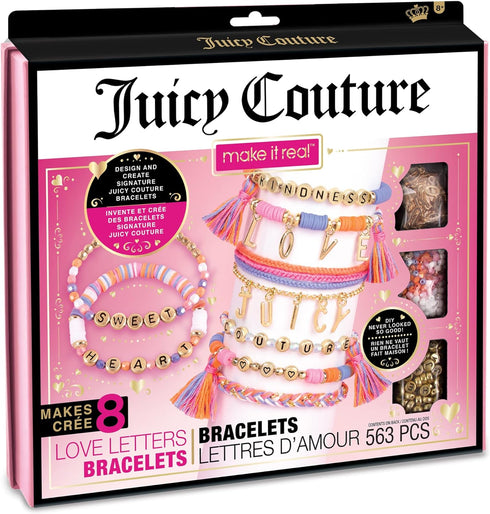 Make It Real - Juicy Couture Love Letters Bracelet Making Kit - Kids Jewelry Making Kit - DIY Charm Bracelet Making Kit for Girls - Friendship Bra...