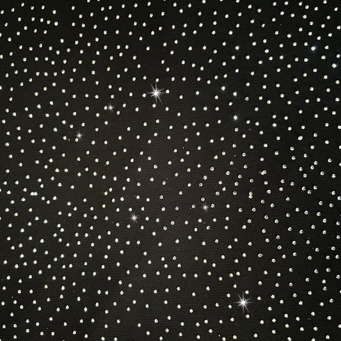 59x35 Inch Shiny Rhinestone Tulle Fabric One Yard Rhinestone Fabric Stretch Rhinestone Mesh Fabric for Background DIY Women's Sexy Costumes Weddin...