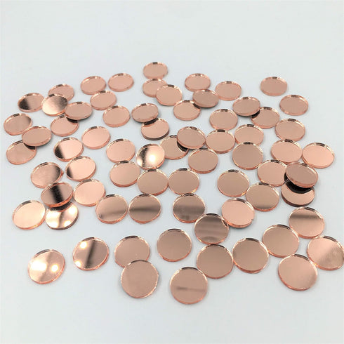 3/8" Round Mosaic Mirror Tiles Rose Gold Craft Mirror Circles 150 Pieces for Craft Projects (Dia 3/8'')...