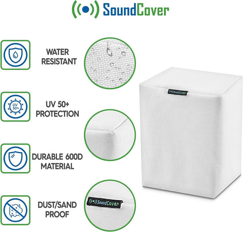 Pair (2) White Heavy Duty Outdoor Sonos Speaker Covers - Dust, Water & UV Protection for Your Sonos Play:1, Sonos One & Sonos One SL Speakers - Fi...