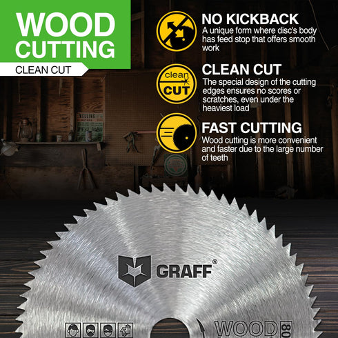3 Inch Circular Saw Blade for Wood, Plywood, Laminate, Drywall, Plastic – 80T Wood Cutting Disc with 3/8 Inch Arbor from GRAFF...