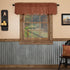 VHC Brands Check Cotton Primitive Kitchen Curtains Rod Pocket 16x60 Valance, Burgundy Red...