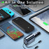 Retractable Car Charger 4 in 1 Fast Car Phone Charger - 66W with 2 Retractable Lightning Cords, USB-A & USB-C Ports to Rapidly Charge 4 Devices at...