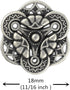 Bezelry 12 Pieces Gothic Flower Art Metal Shank Buttons 18mm (11/16 inch) (Antique Silver)...