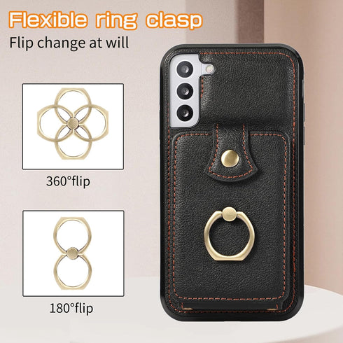 Asuwish Phone Case for Samsung Galaxy S22 Plus S22+ 5G Wallet Cell Cover with Screen Protector and Crossbody Strap Ring Stand RFID Credit Card Hol...