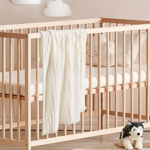 MIULEE Super Soft Baby Throw Blanket with Stripe Pattern for Toddler Newborn Lightweight Fleece Warm Plush Cozy Bed Blanket 30"x40", Cream White...