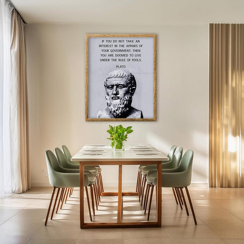 Posterizer 1 pcs-Take Interest In Your Government-Plato-Motivational & Inspirational Art-Gift for Patriots, America Fans-Decor for Home & Office- ...