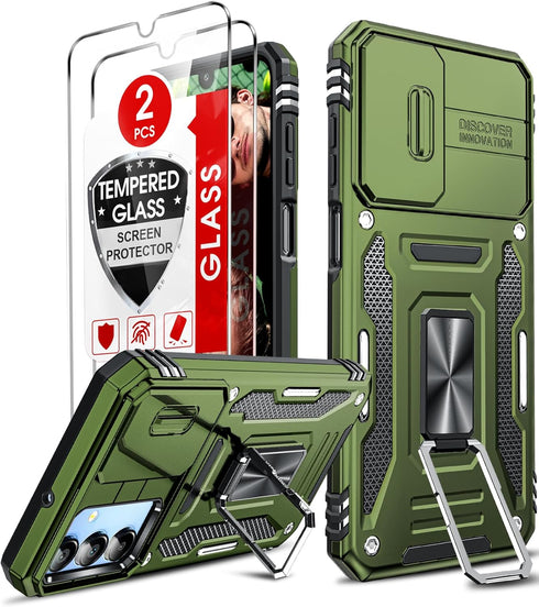 LeYi for Phone Case Galaxy A15-5G: Samsung Galaxy A15 5G Screen Protector with Galaxy A15 5G Case & Magnetic Kickstand, Shockproof Kickstand Capa ...