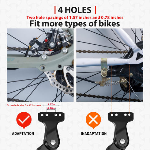 HENMI Bike Kickstand for Adult Bikes, Adjustable Bicycle Kickstand for Most 24"-29", 4 Holes, Non-Slip Sole, Aluminum Alloy Material, Kickstand fo...