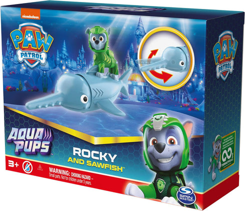 Paw Patrol, Aqua Pups Rocky and Sawfish Action Figures Set, Kids Toys for Ages 3 and up...